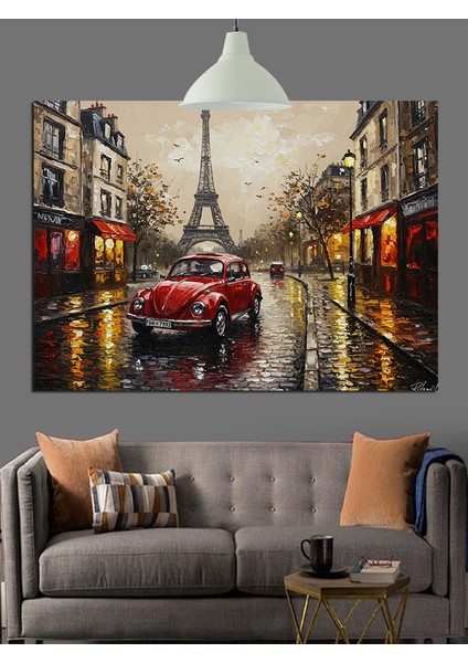 Paris Eyfel Kulesi Klasik Araba Dekoratif Kanvas - Mdf Ahşap Tablo indirimleri