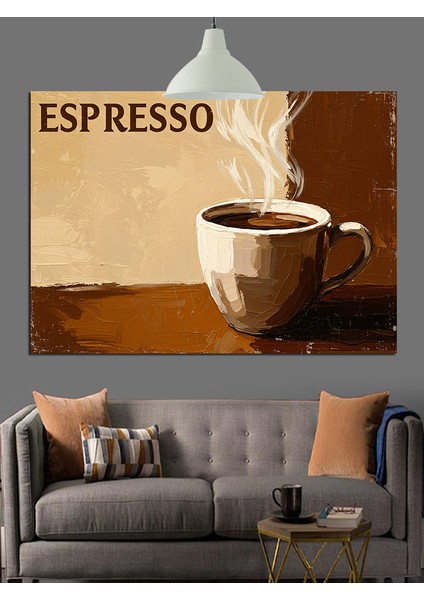 Espresso Kahve Fincanı Sanatı Dekoratif Kanvas - Mdf Ahşap Tablo fiyatları