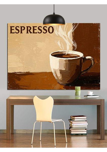 Espresso Kahve Fincanı Sanatı Dekoratif Kanvas - Mdf Ahşap Tablo modelleri