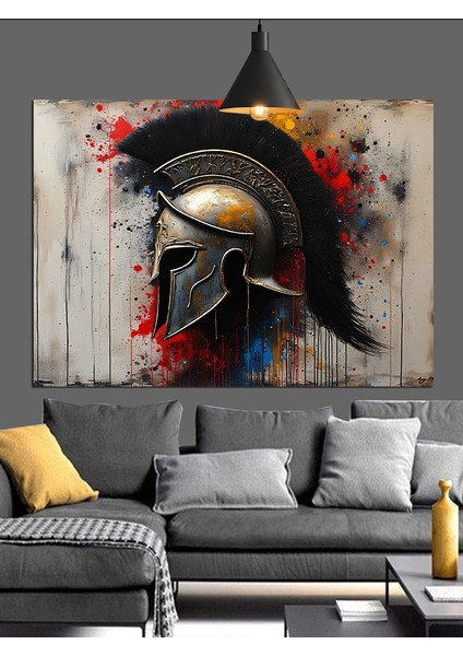 Yunan Savaş Başlığı Kask Sanat Dekoratif Kanvas - Mdf Ahşap Tablo modelleri