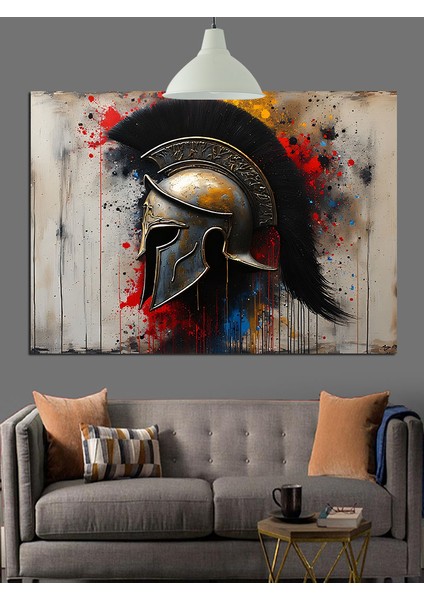 Yunan Savaş Başlığı Kask Sanat Dekoratif Kanvas - Mdf Ahşap Tablo fırsatları