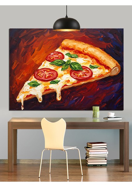 Büyük Dilim Lezzetli Pizza Dekoratif Kanvas - Mdf Ahşap Tablo indirimleri
