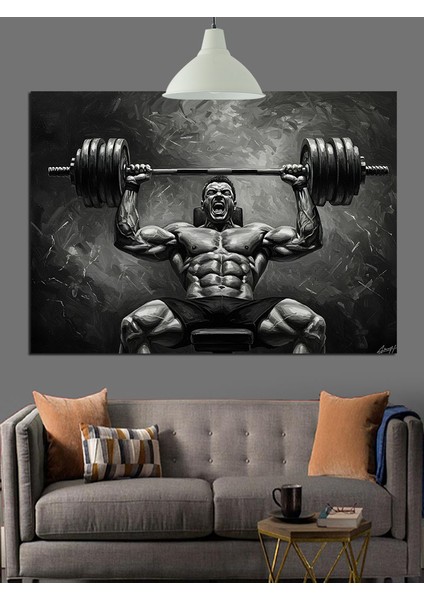 Vücut Geliştirme Ağırlık Kaldırma Spor Dekoratif Kanvas - Mdf Ahşap Tablo modelleri