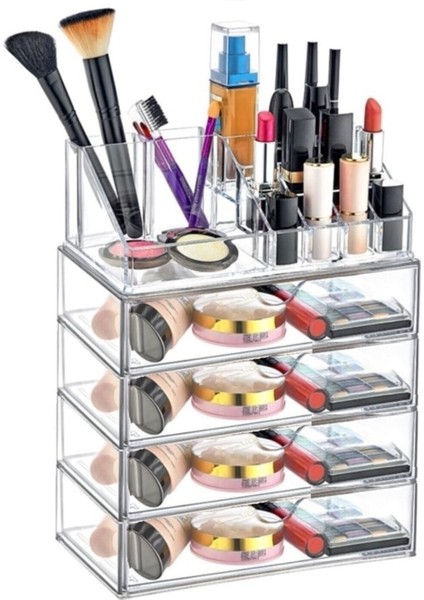 Makyaj Düzenleyici Set 5 Katlı 4 Çekmeceli Akrilik Organizer