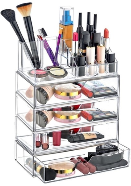Makyaj Düzenleyici Set 5 Katlı 4 Çekmeceli Akrilik Organizer fiyatları