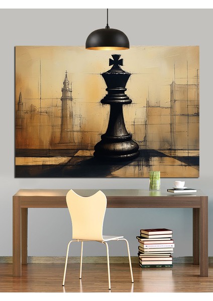 Satranç Şah Taşı Londra Dekoratif Kanvas - Mdf Ahşap Tablo fiyatları