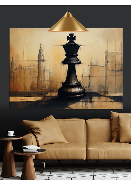 Satranç Şah Taşı Londra Dekoratif Kanvas - Mdf Ahşap Tablo fırsatları