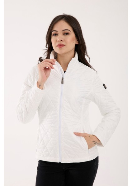 Kadın Baklava Desen Mevsimlik Mont – Hafif Dolgulu, Dik Yaka, Fit Siluet 8787