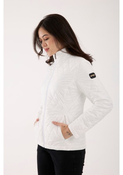 Kadın Baklava Desen Mevsimlik Mont – Hafif Dolgulu, Dik Yaka, Fit Siluet 8787