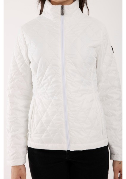 Kadın Baklava Desen Mevsimlik Mont – Hafif Dolgulu, Dik Yaka, Fit Siluet 8787