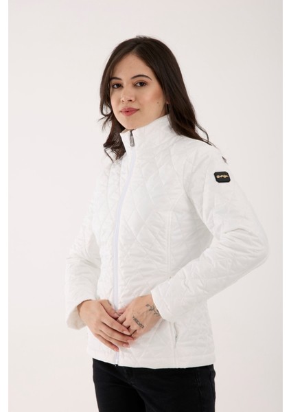 Kadın Baklava Desen Mevsimlik Mont – Hafif Dolgulu, Dik Yaka, Fit Siluet 8787