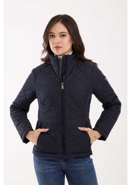 Kadın Baklava Desen Mevsimlik Mont – Hafif Dolgulu, Dik Yaka, Fit Siluet 8787