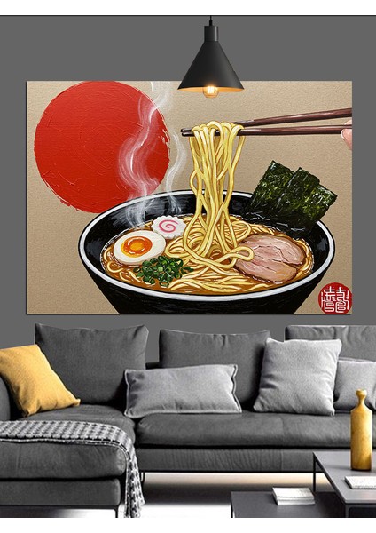 Kırmızı Balon Ramen Erişte Kase Dekoratif Kanvas - Mdf Ahşap Tablo modelleri