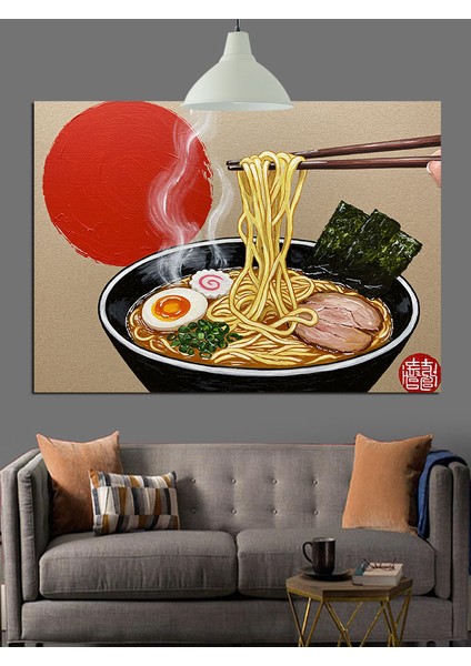 Kırmızı Balon Ramen Erişte Kase Dekoratif Kanvas - Mdf Ahşap Tablo fırsatları