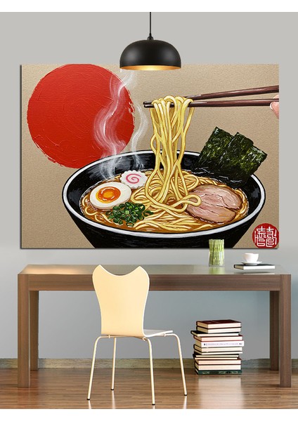 Kırmızı Balon Ramen Erişte Kase Dekoratif Kanvas - Mdf Ahşap Tablo indirimleri