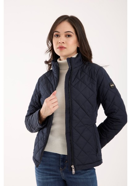 Kadın Baklava Desen Mevsimlik Mont – Hafif Dolgulu, Dik Yaka, Fit Siluet 8787