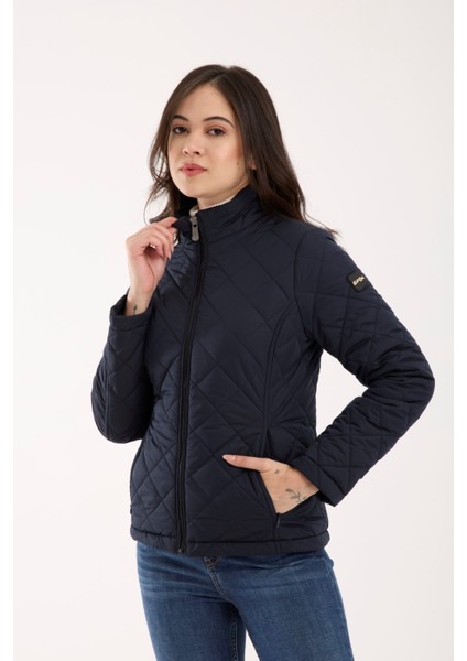 Kadın Baklava Desen Mevsimlik Mont – Hafif Dolgulu, Dik Yaka, Fit Siluet 8787