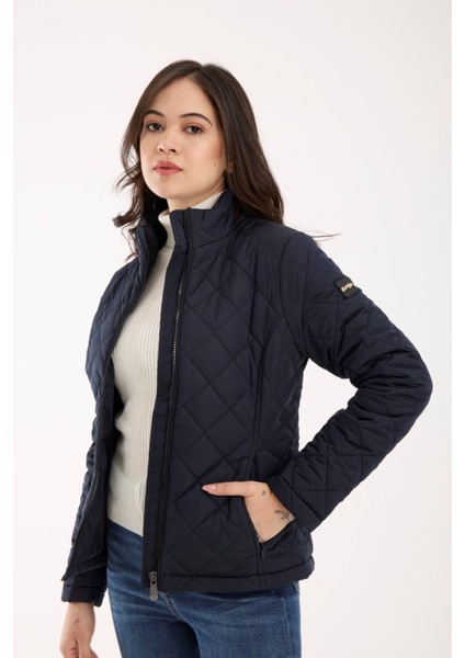 Kadın Baklava Desen Mevsimlik Mont – Hafif Dolgulu, Dik Yaka, Fit Siluet 8787