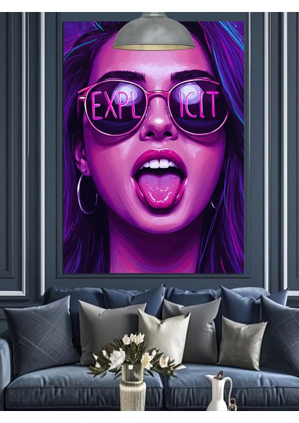 Güneş Gözlüklü Kadın Dekoratif Kanvas - Mdf Ahşap Tablo fiyatları