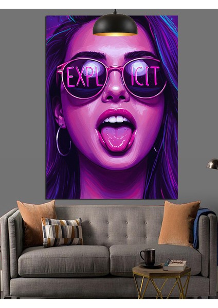 Güneş Gözlüklü Kadın Dekoratif Kanvas - Mdf Ahşap Tablo modelleri