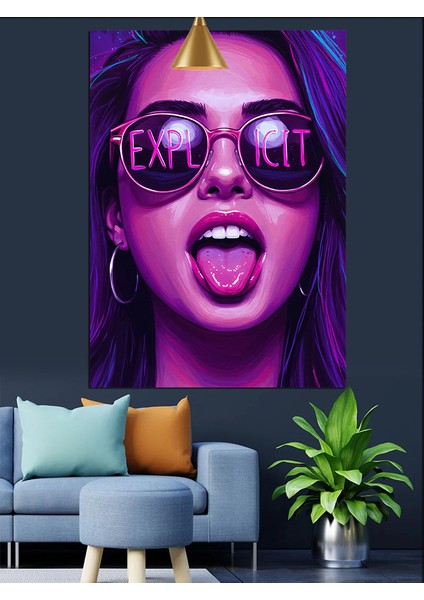 Güneş Gözlüklü Kadın Dekoratif Kanvas - Mdf Ahşap Tablo fırsatları