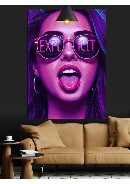 Güneş Gözlüklü Kadın Dekoratif Kanvas - Mdf Ahşap Tablo indirimleri