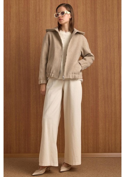 Kapüşonlu Beli Lastikli Oversize Kısa Kaban TAŞ 3162 indirimleri