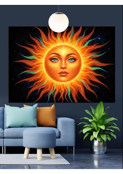 Güneş Yüzü Parlak Işık Enerji Dekoratif Kanvas - Mdf Ahşap Tablo modelleri