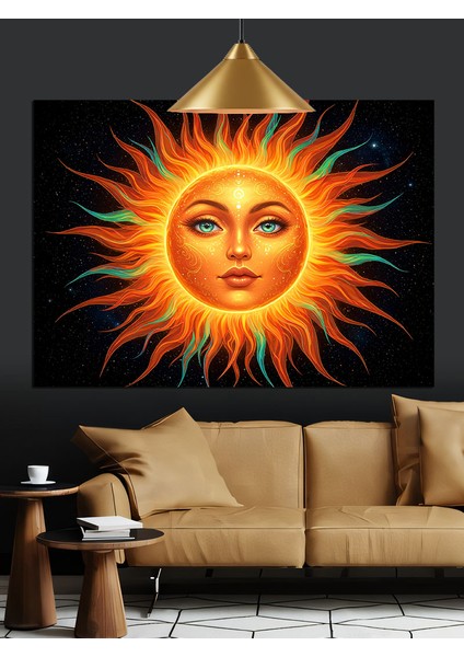 Güneş Yüzü Parlak Işık Enerji Dekoratif Kanvas - Mdf Ahşap Tablo fırsatları