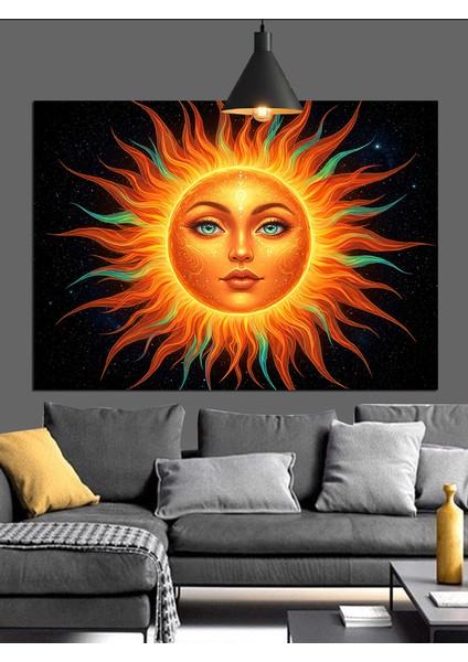 Güneş Yüzü Parlak Işık Enerji Dekoratif Kanvas - Mdf Ahşap Tablo indirimleri