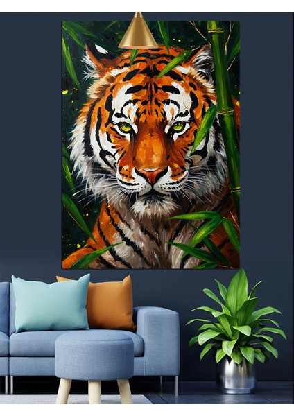 Gür Ormanlarda Dinlenen Vahşi Kaplan Dekoratif Kanvas - Mdf Ahşap Tablo modelleri