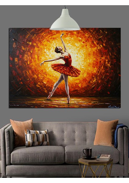 Bale Dansçısı Kırmızı Tütü Dekoratif Kanvas - Mdf Ahşap Tablo