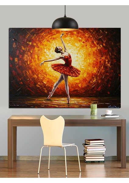 Bale Dansçısı Kırmızı Tütü Dekoratif Kanvas - Mdf Ahşap Tablo fiyatları