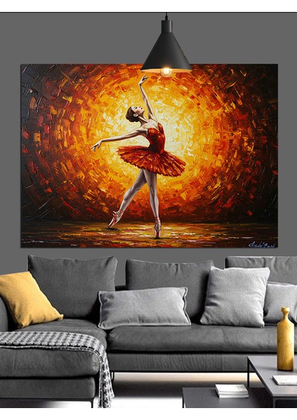Bale Dansçısı Kırmızı Tütü Dekoratif Kanvas - Mdf Ahşap Tablo indirimleri