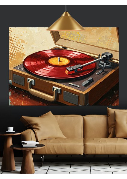 Pikapta Dönen Kırmızı Plak Dekoratif Kanvas - Mdf Ahşap Tablo fiyatları