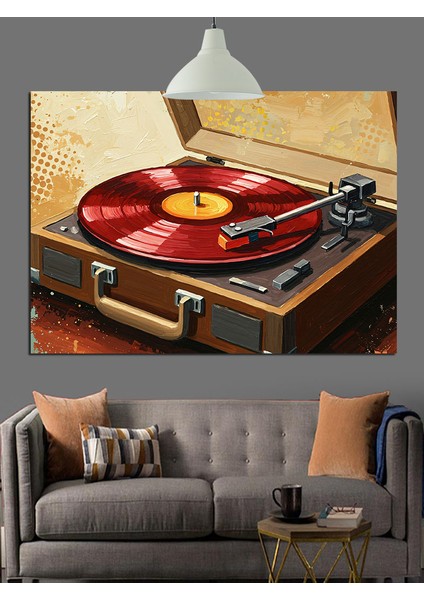 Pikapta Dönen Kırmızı Plak Dekoratif Kanvas - Mdf Ahşap Tablo fırsatları