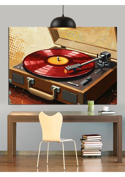 Pikapta Dönen Kırmızı Plak Dekoratif Kanvas - Mdf Ahşap Tablo indirimleri