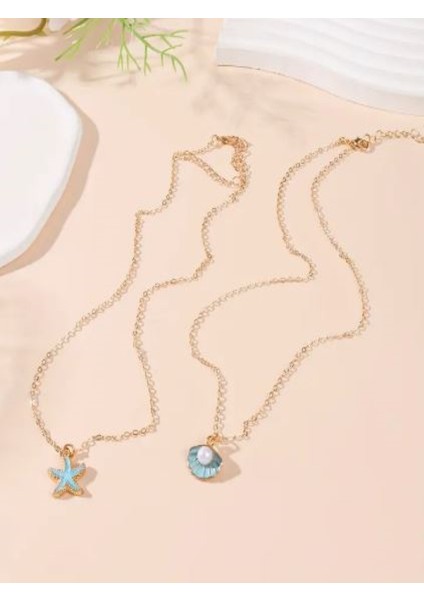 Yıldız Kabuğu Kolye ve Küpe Set