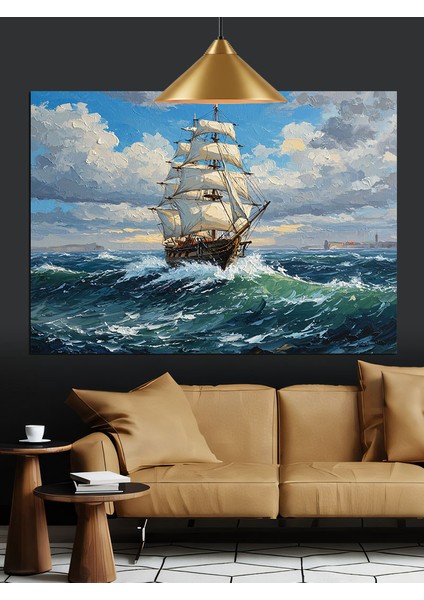 Yelkenli Gemi Okyanus Manzara Dekoratif Kanvas - Mdf Ahşap Tablo modelleri