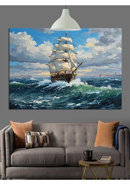 Yelkenli Gemi Okyanus Manzara Dekoratif Kanvas - Mdf Ahşap Tablo indirimleri