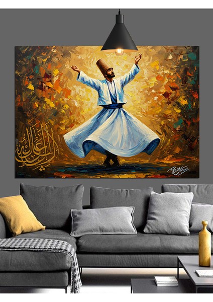 Semazen Sema Yaparken Dekoratif Kanvas - Mdf Ahşap Tablo fiyatları