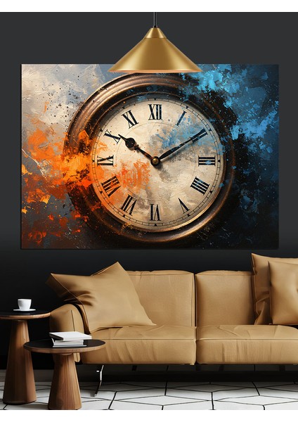Eski Tarz Duvar Saati Detayı Dekoratif Kanvas - Mdf Ahşap Tablo indirimleri