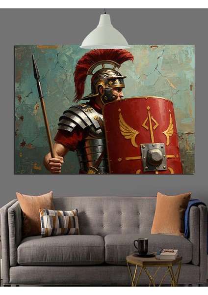 Antik Roma Askeri Kalkan Miğfer Dekoratif Kanvas - Mdf Ahşap Tablo fiyatları