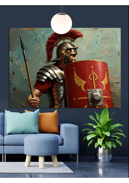 Antik Roma Askeri Kalkan Miğfer Dekoratif Kanvas - Mdf Ahşap Tablo fırsatları