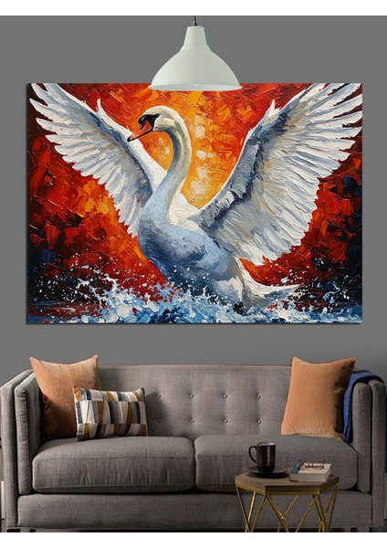 Beyaz Kuğu Melek Kanat Dekoratif Kanvas - Mdf Ahşap Tablo fiyatları