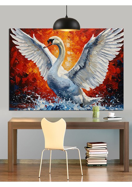 Beyaz Kuğu Melek Kanat Dekoratif Kanvas - Mdf Ahşap Tablo modelleri