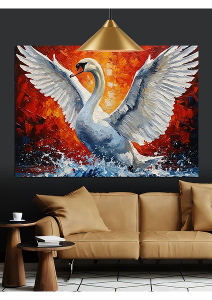 Beyaz Kuğu Melek Kanat Dekoratif Kanvas - Mdf Ahşap Tablo indirimleri