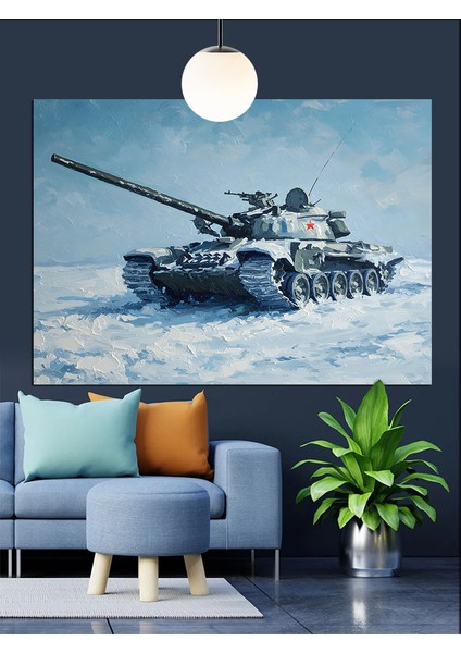 Savaş Tankı Kamuflajlı Araç Dekoratif Kanvas - Mdf Ahşap Tablo fiyatları