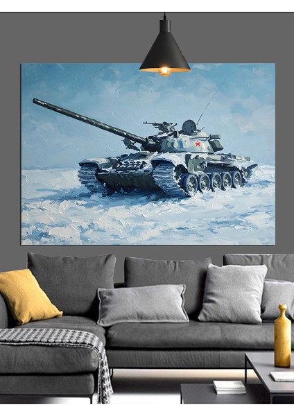 Savaş Tankı Kamuflajlı Araç Dekoratif Kanvas - Mdf Ahşap Tablo fırsatları