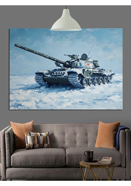 Savaş Tankı Kamuflajlı Araç Dekoratif Kanvas - Mdf Ahşap Tablo indirimleri